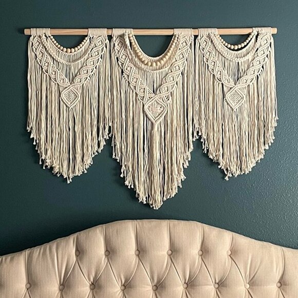 NEW large macrame wall hanging - Boho Tapestry Macrame Wall Decor Art - Picture 7 of 10